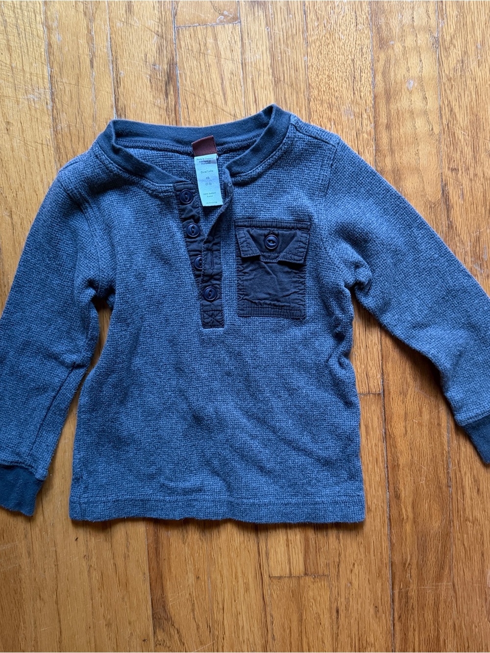 Tea Collection Charcoal Gray Long-Sleeve Henley Tee